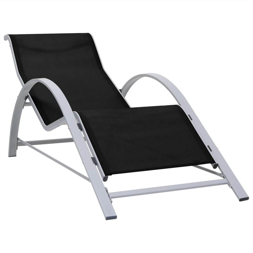 

Sunlounger Textilene and Aluminium Black