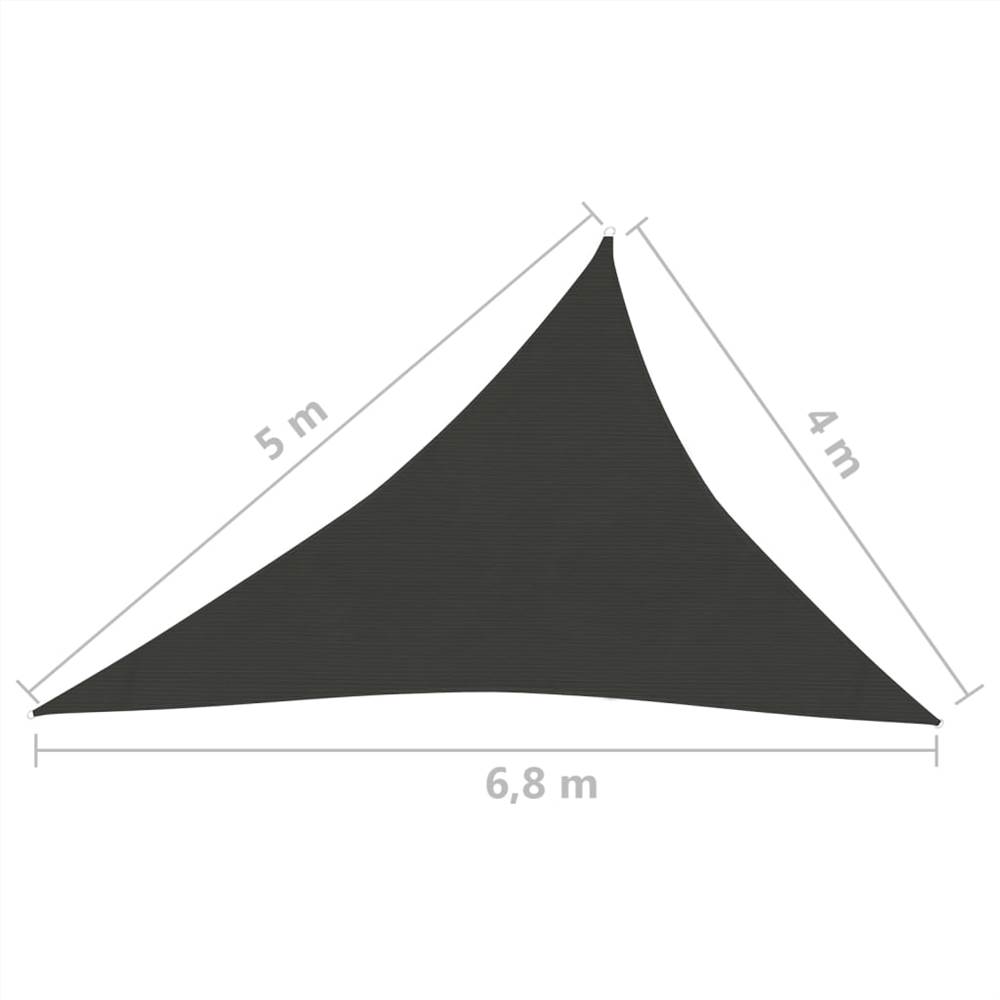 Sunshade Sail 160 g/m² Black 4x5x6.8 m HDPE