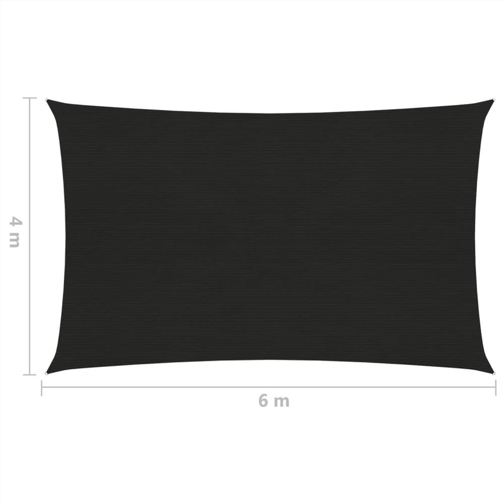 Sunshade Sail 160 g/m² Black 4x6 m HDPE