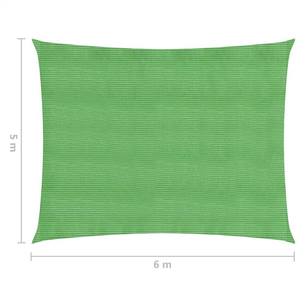Sunshade Sail 160 g/m² Light Green 5x6 m HDPE