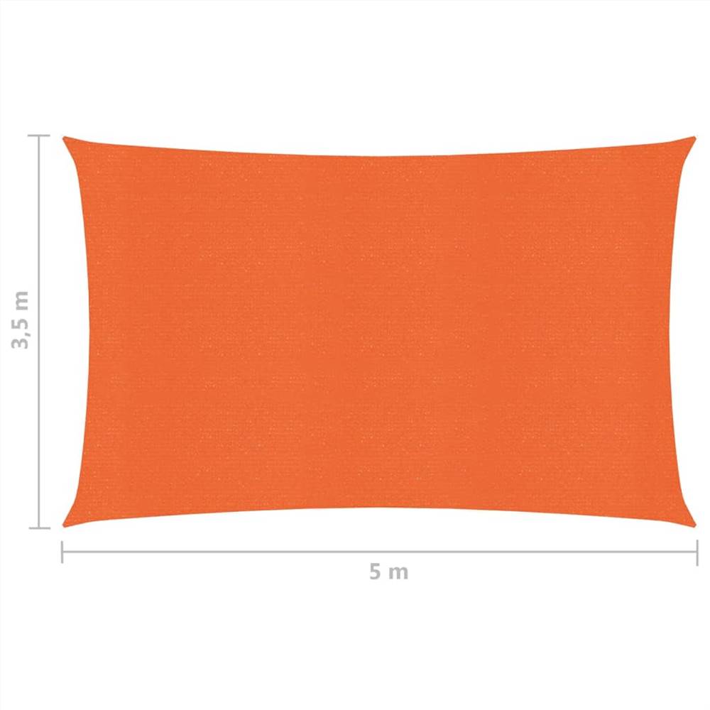 Sunshade Sail 160 g/m² Orange 3.5x5 m HDPE