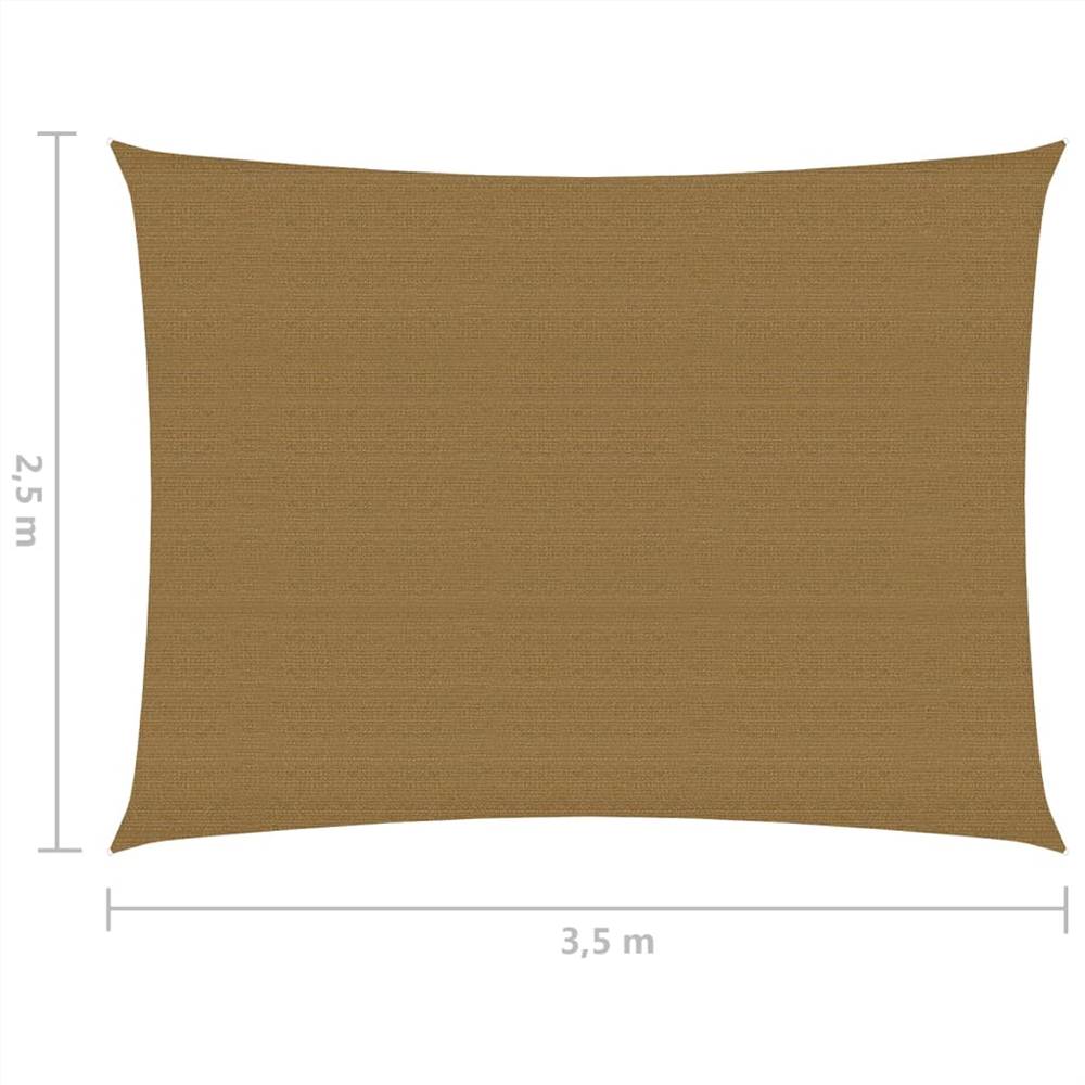 Sunshade Sail 160 g/m² Taupe 2.5x3.5 m HDPE