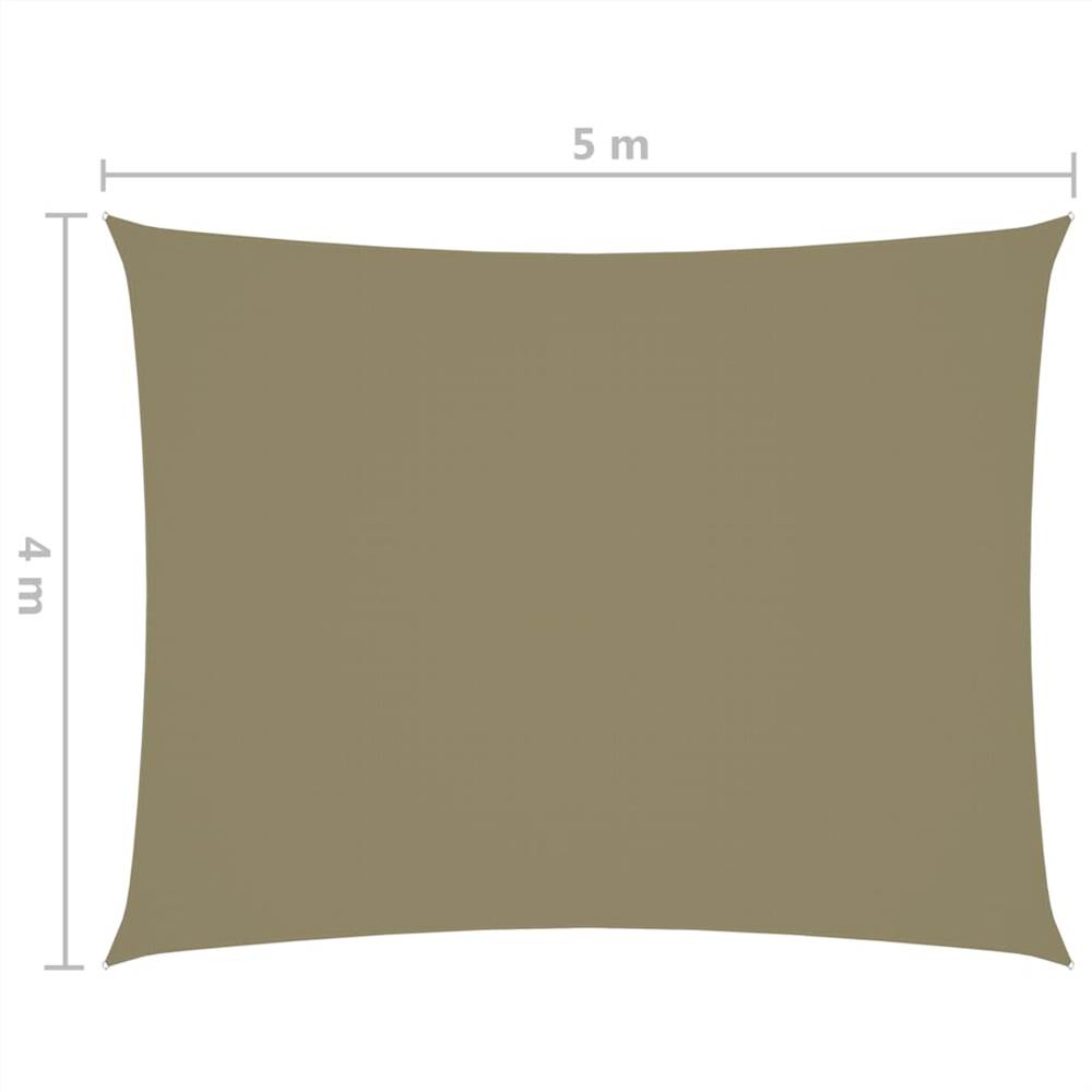 Sunshade Sail Oxford Fabric Rectangular 4x5 m Beige