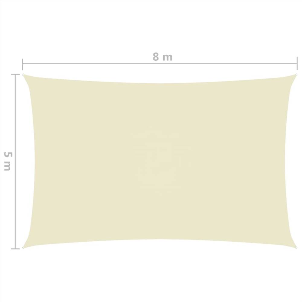 Sunshade Sail Oxford Fabric Rectangular 5x8 m Cream