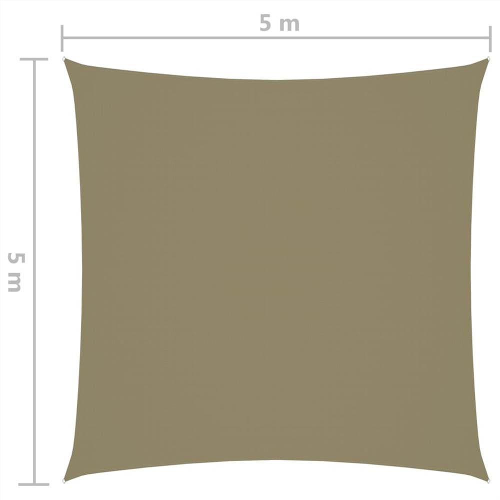 Sunshade Sail Oxford Fabric Square 5x5 m Beige