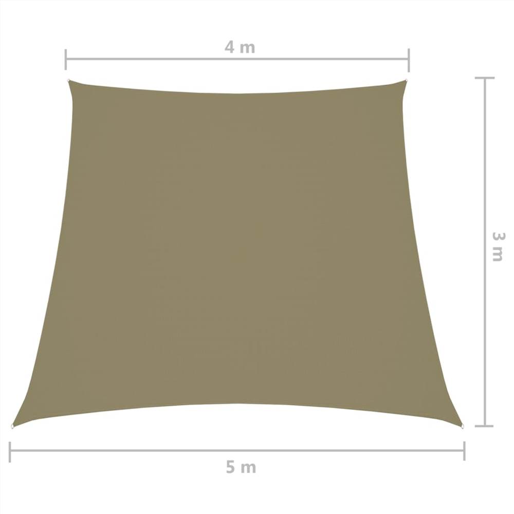 Sunshade Sail Oxford Fabric Trapezium 4/5x3 m Beige