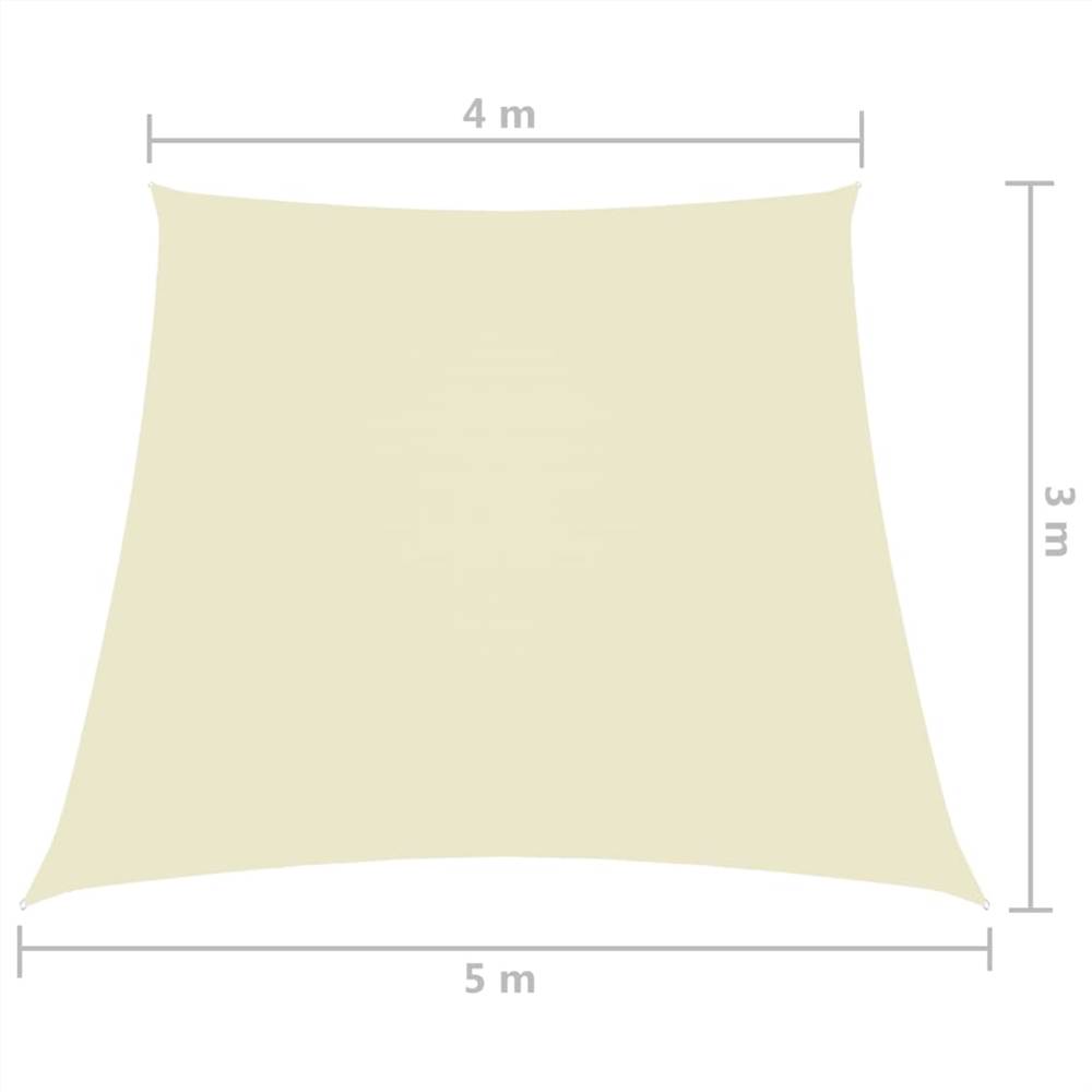 Sunshade Sail Oxford Fabric Trapezium 4/5x3 m Cream