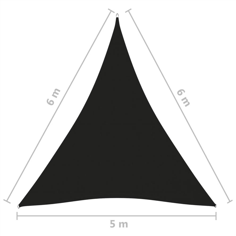 Sunshade Sail Oxford Fabric Triangular 5x6x6 m Black