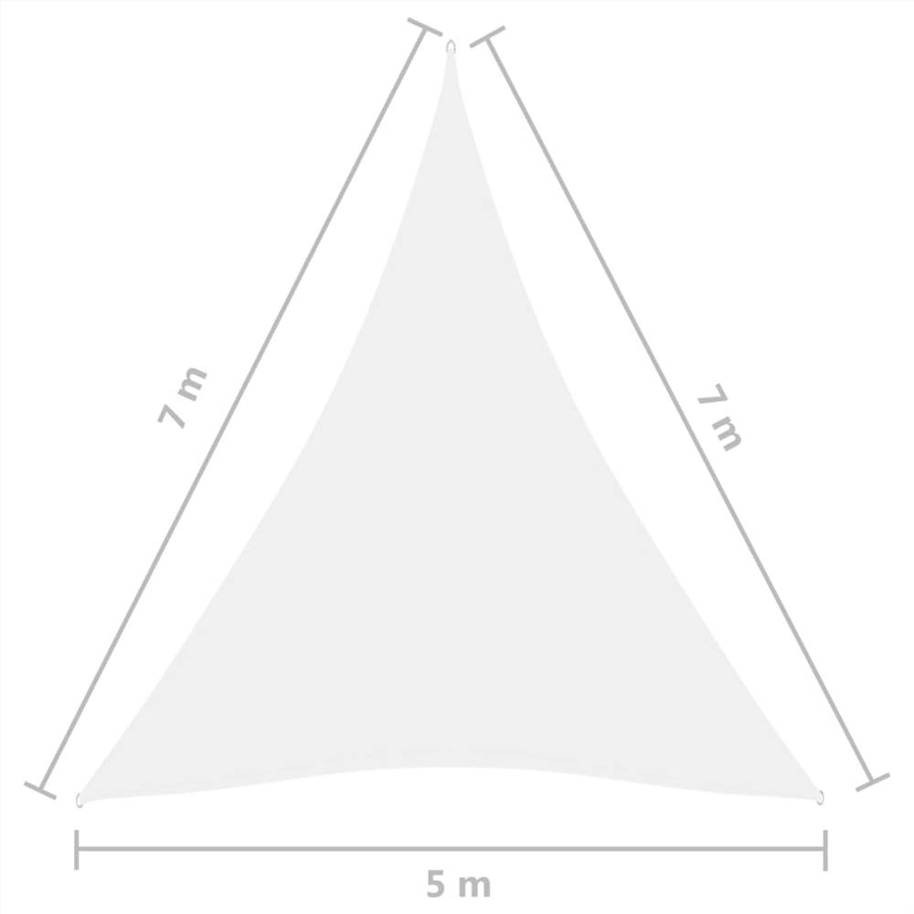 Sunshade Sail Oxford Fabric Triangular 5x7x7 m White