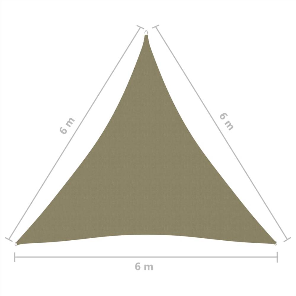 Sunshade Sail Oxford Fabric Triangular 6x6x6 m Beige