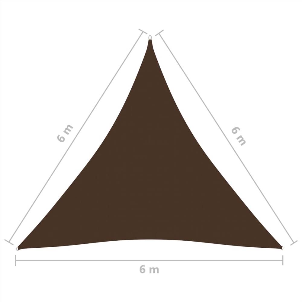 Sunshade Sail Oxford Fabric Triangular 6x6x6 m Brown