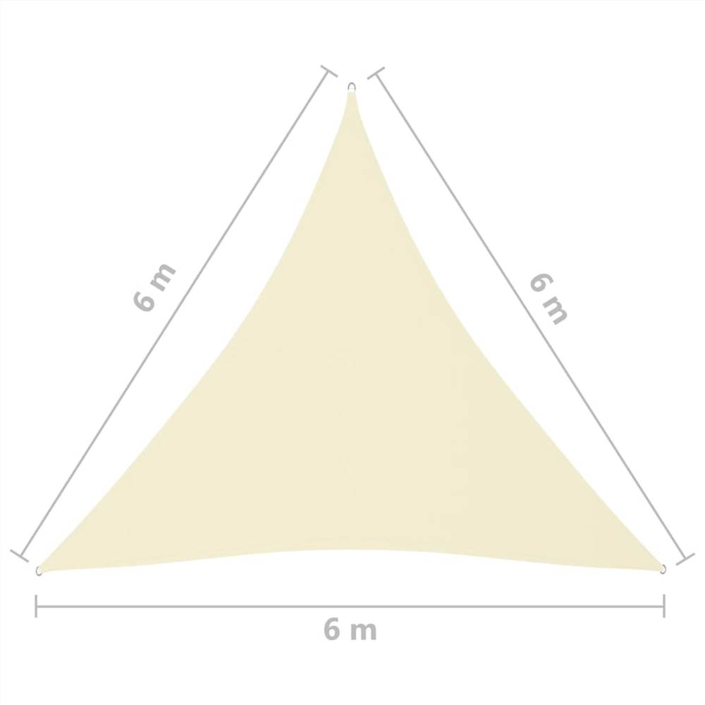 Sunshade Sail Oxford Fabric Triangular 6x6x6 m Cream