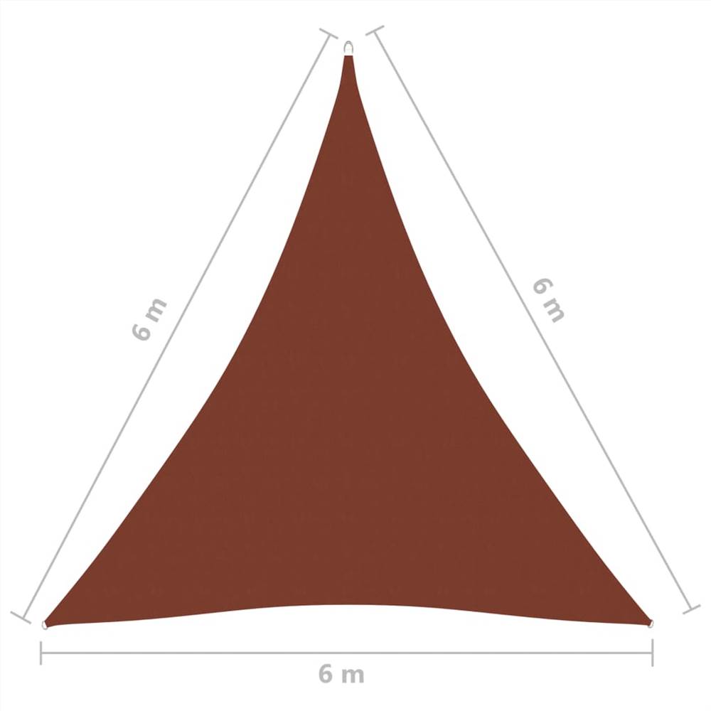 Sunshade Sail Oxford Fabric Triangular 6x6x6 m Terracotta