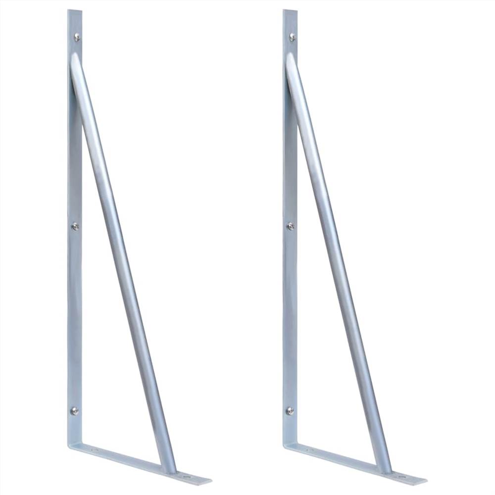 Support Brackets for Fence Post 2 pcs Galvanised Steel