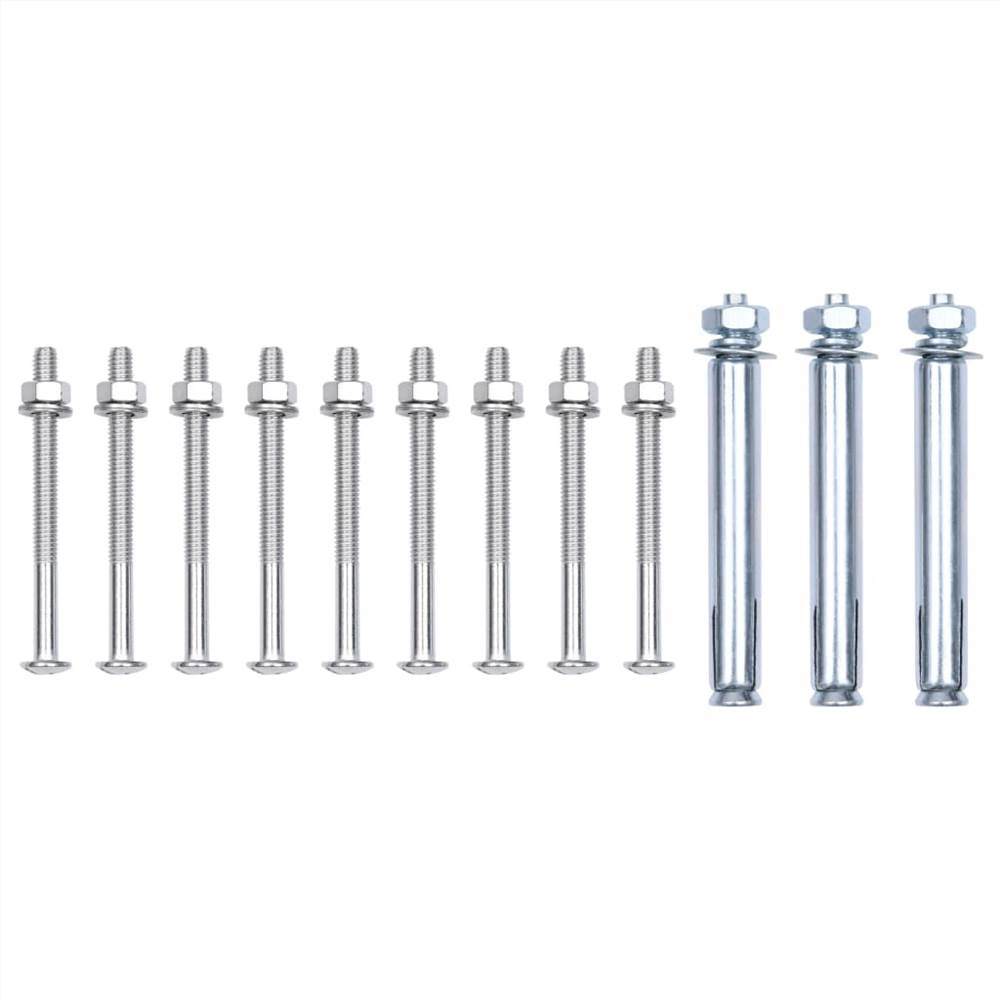 Support Brackets for Fence Post 3 pcs Galvanised Steel