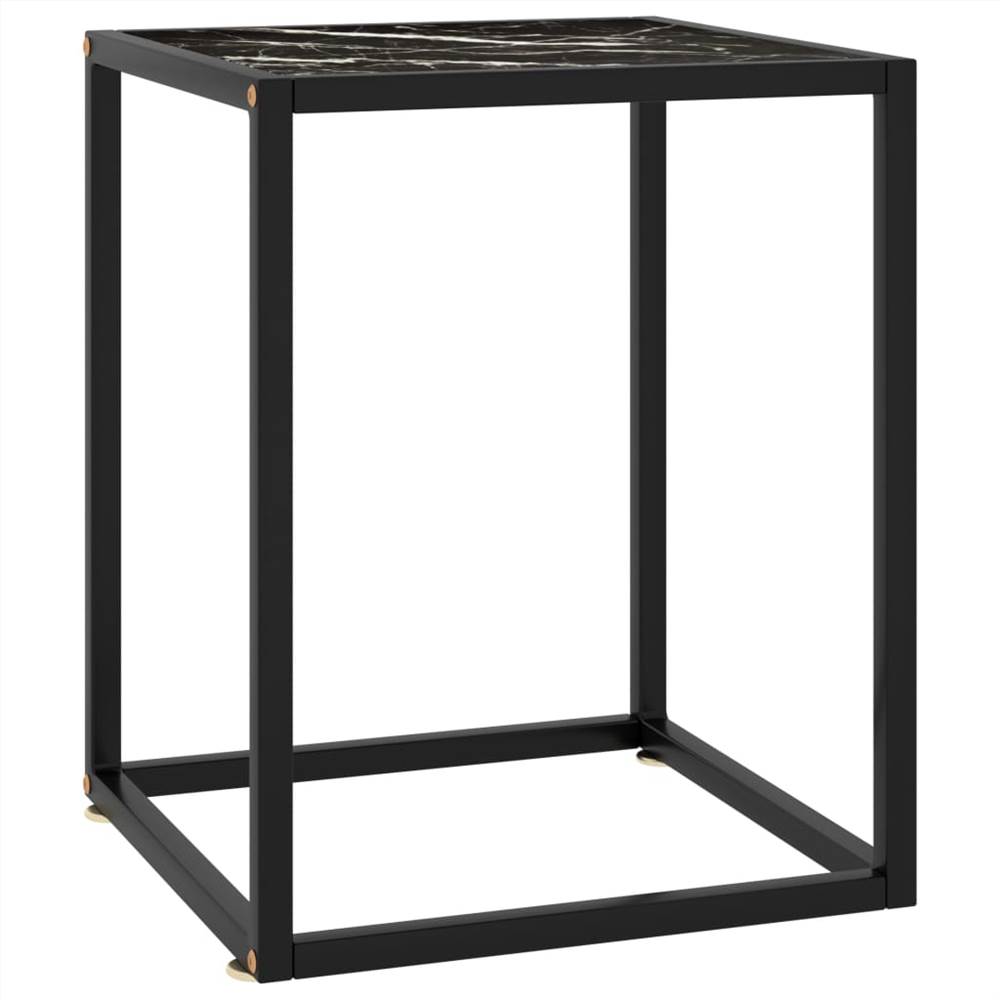 

Tea Table Black with Black Marble Glass 40x40x50 cm