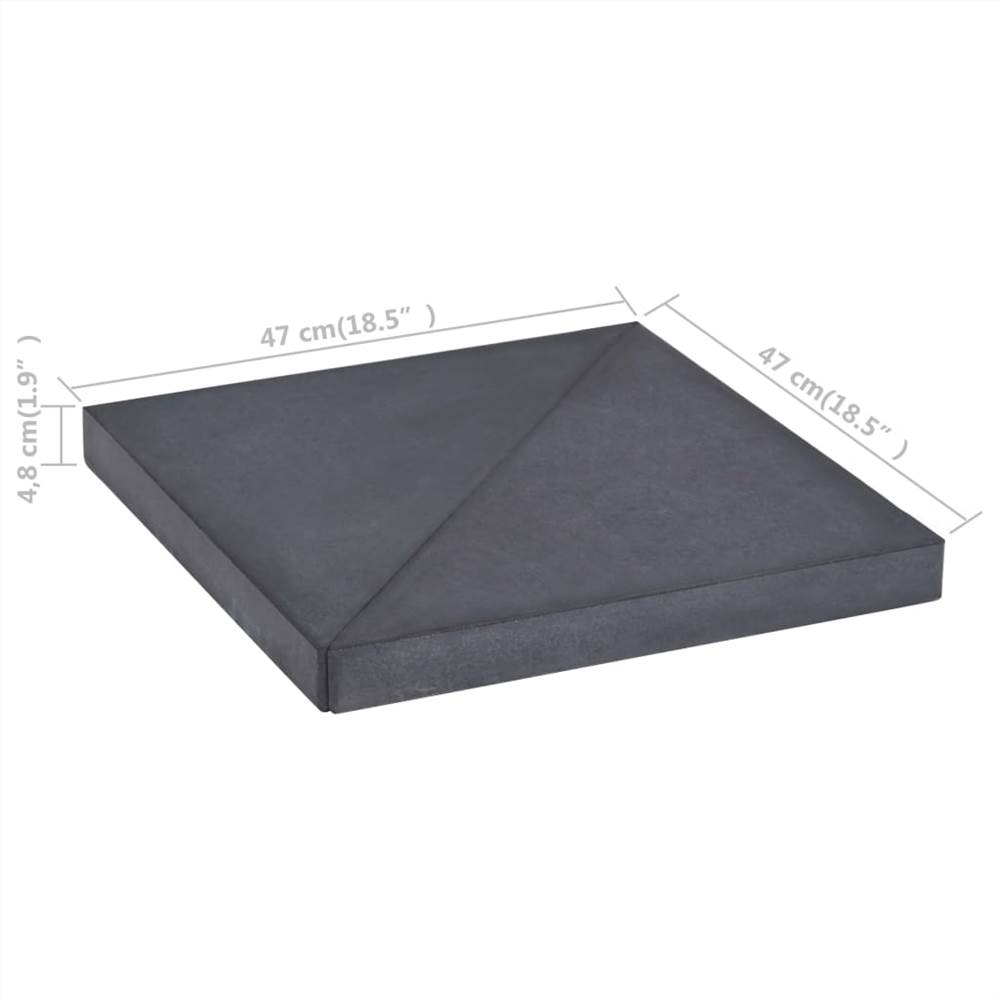 Umbrella Base Black 47x47x4.8 cm Granite