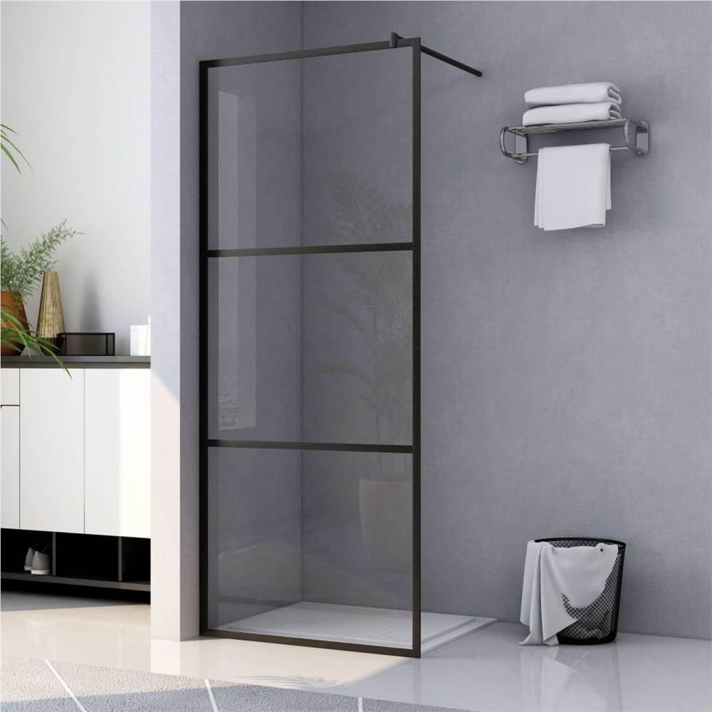 

Walk-in Shower Wall with Clear ESG Glass Black 115x195 cm