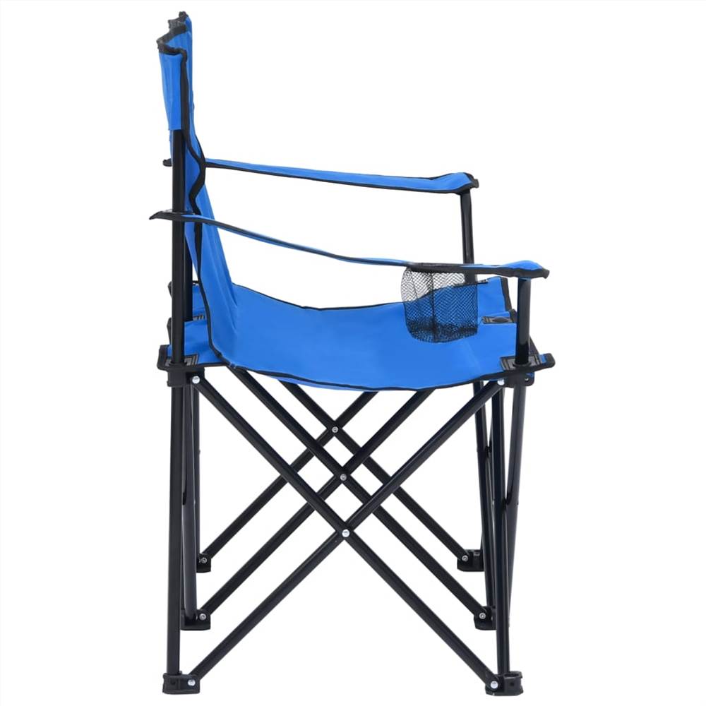 2-Seater Foldable Camping Chair Steel and Fabric Blue
