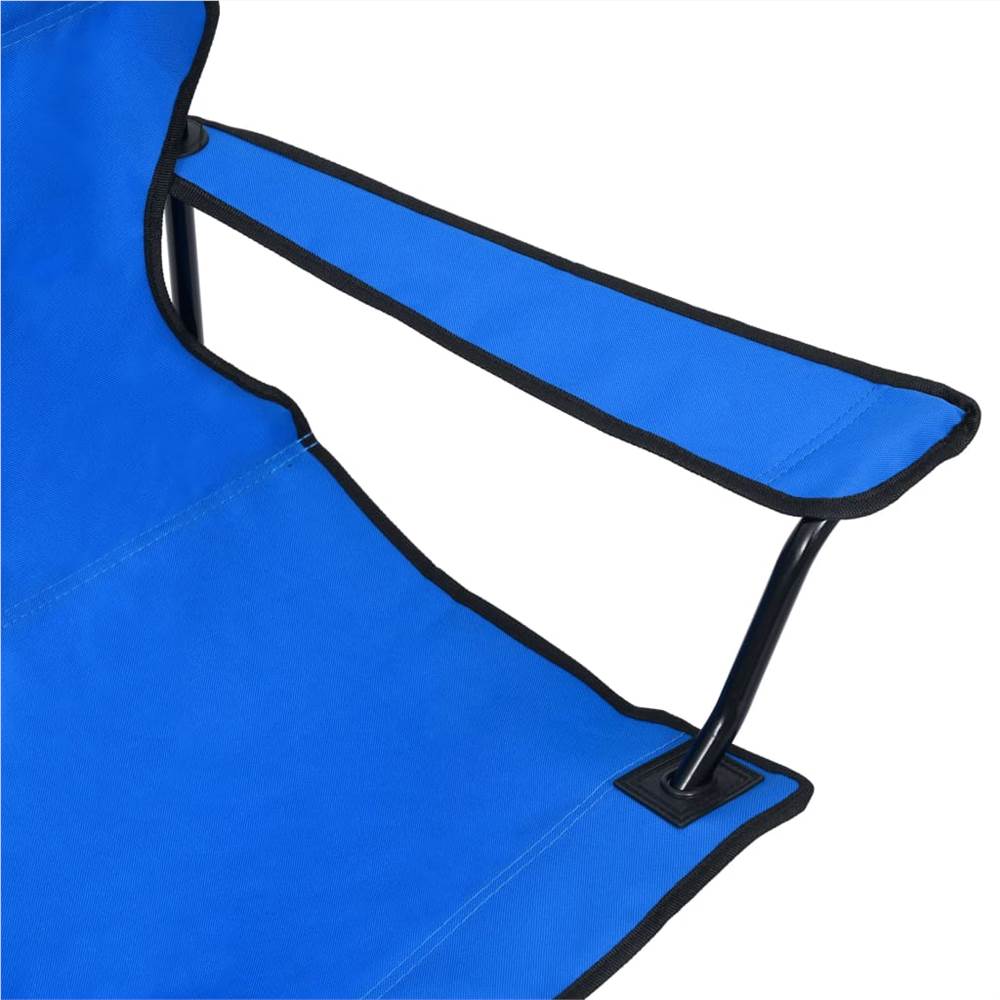 2-Seater Foldable Camping Chair Steel and Fabric Blue