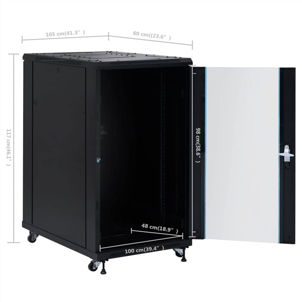 22U Network Cabinet with Swivel Feet 19 IP20 1050x600x1170 mm