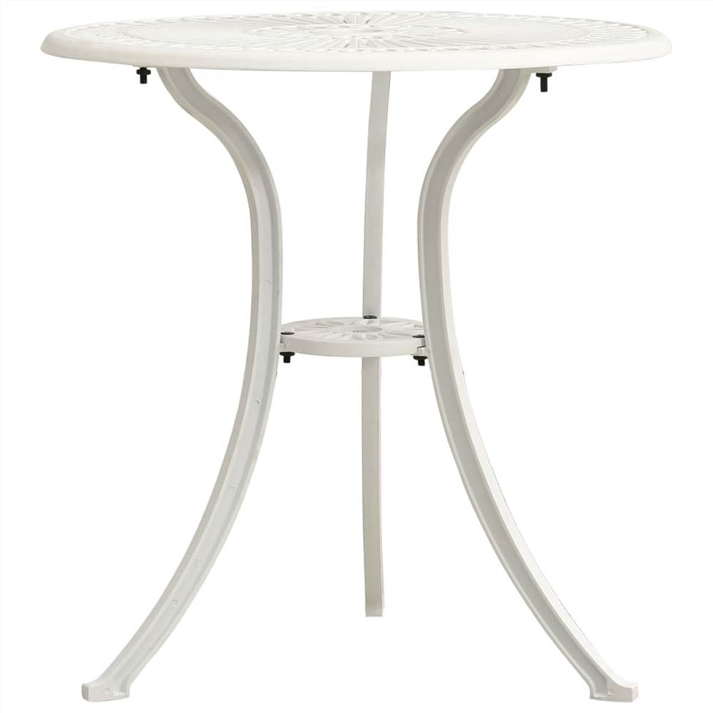 3 Piece Bistro Set Cast Aluminium White 466875 5 