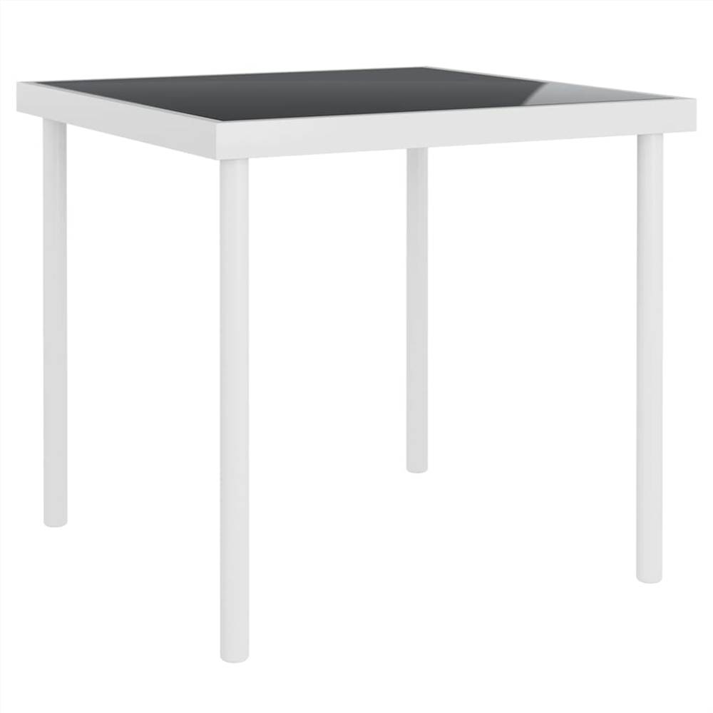 3 Piece Outdoor Dining Set Steel Black