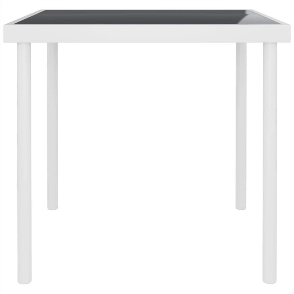 3 Piece Outdoor Dining Set Steel Black