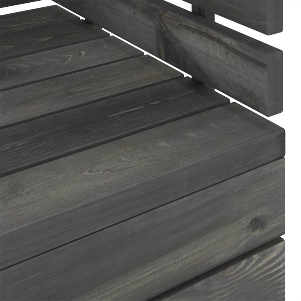 4 Piece Garden Pallet Lounge Set Solid Pinewood Dark Grey