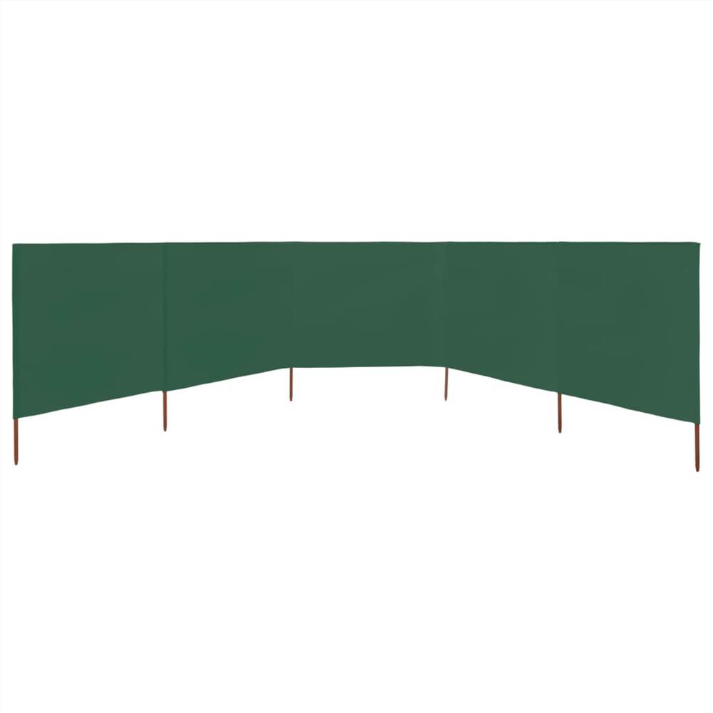5-panel Wind Screen Fabric 600x80 cm Green