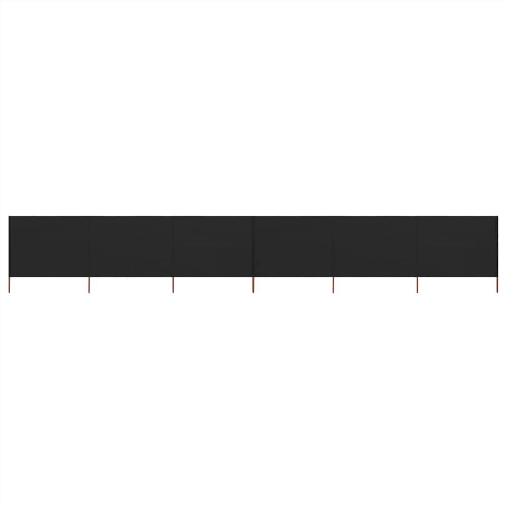 

6-panel Wind Screen Fabric 800x80 cm Black