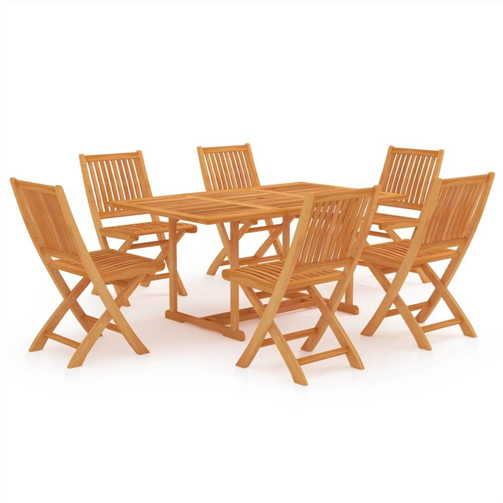 

7 Piece Garden Dining Set Solid Teak Wood