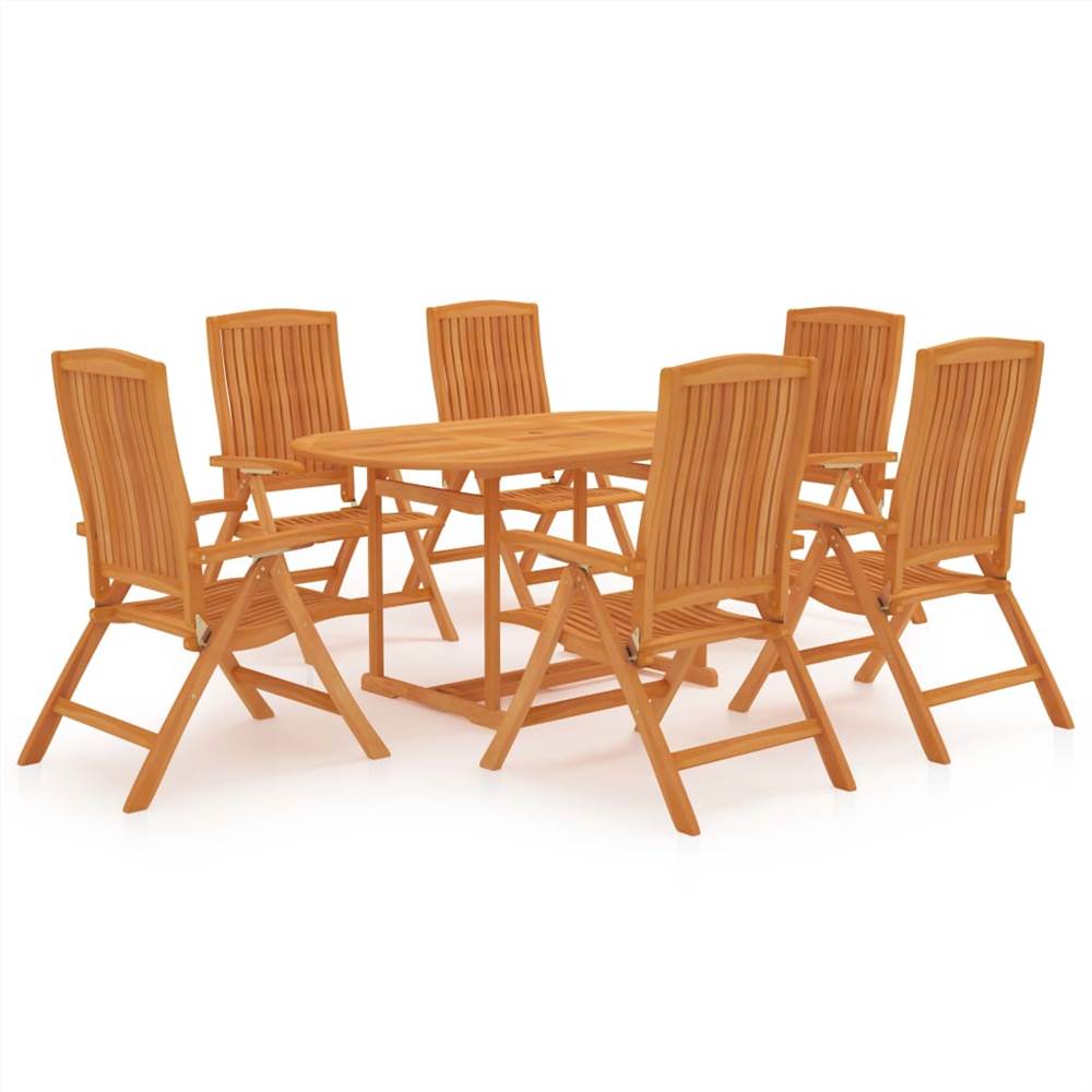 

7 Piece Garden Dining Set Solid Teak Wood