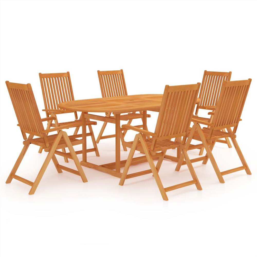 

7 Piece Garden Dining Set Solid Teak Wood