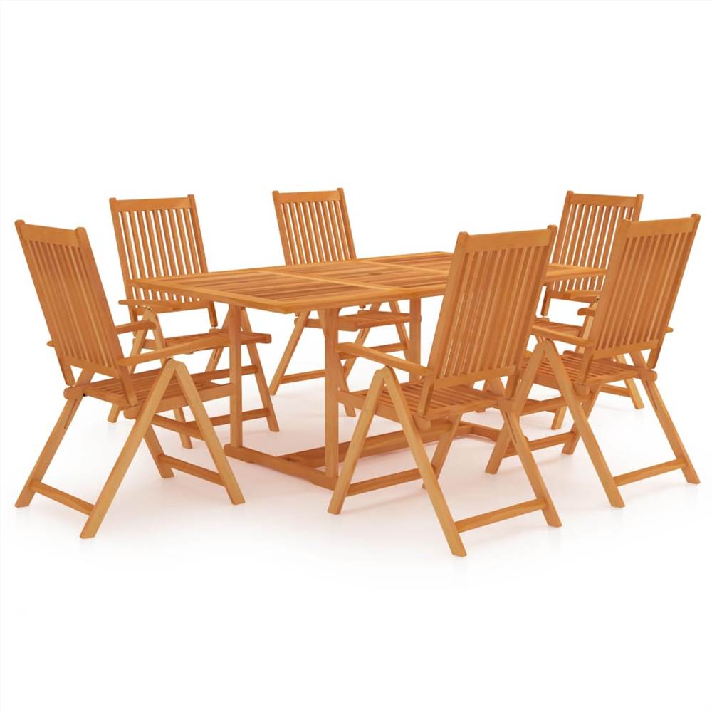 

7 Piece Garden Dining Set Solid Teak Wood