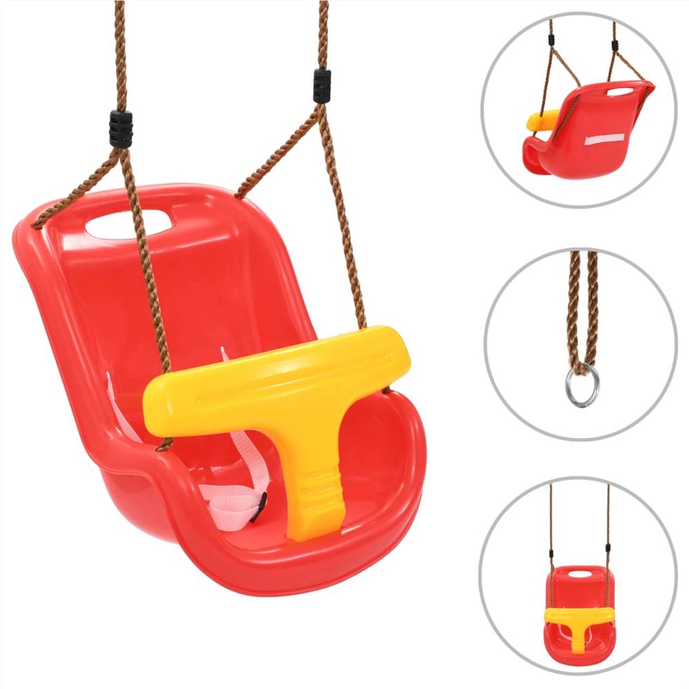 Baby Swings 2 pcs with Safety Belt PP Red