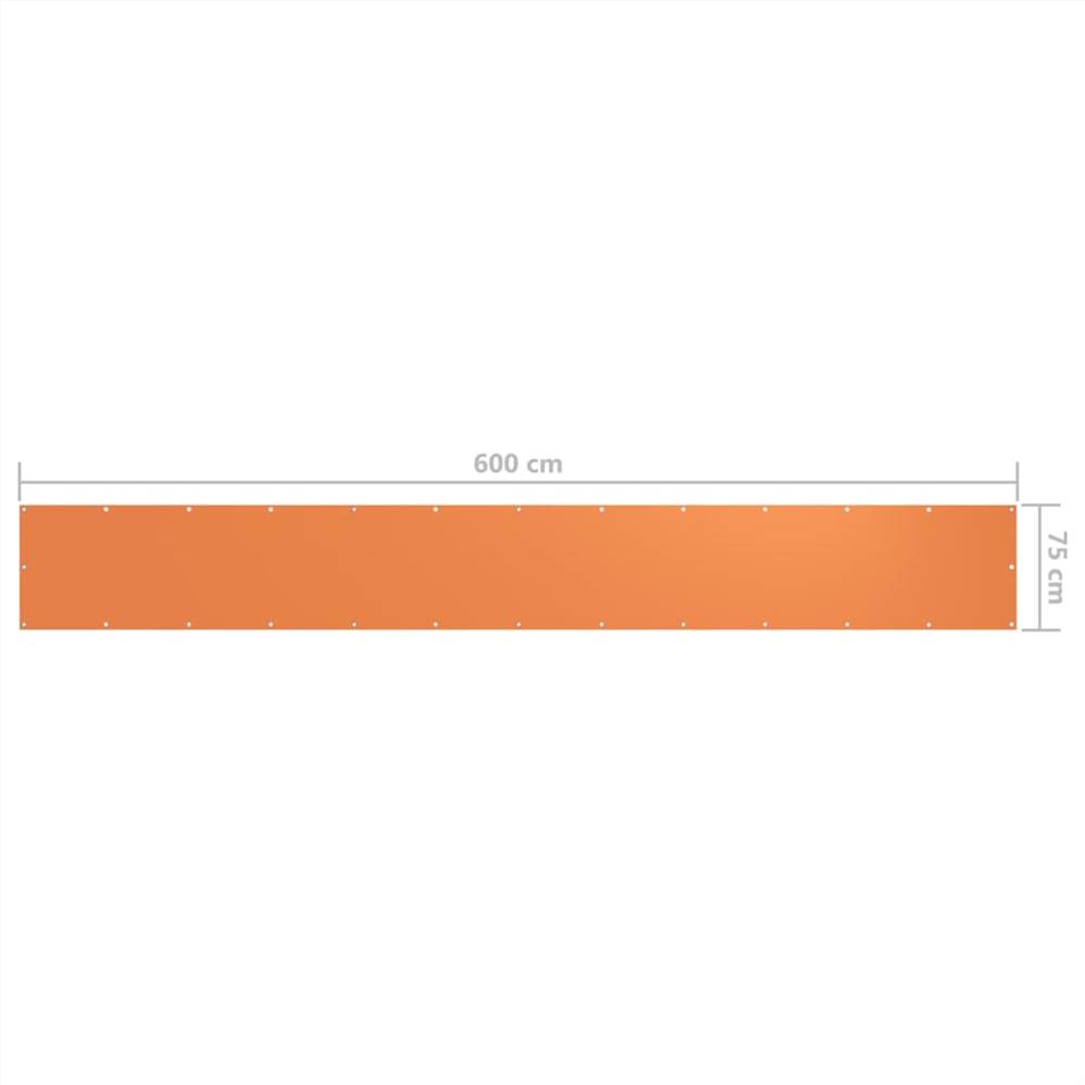 Balcony Screen Orange 75x600 cm Oxford Fabric