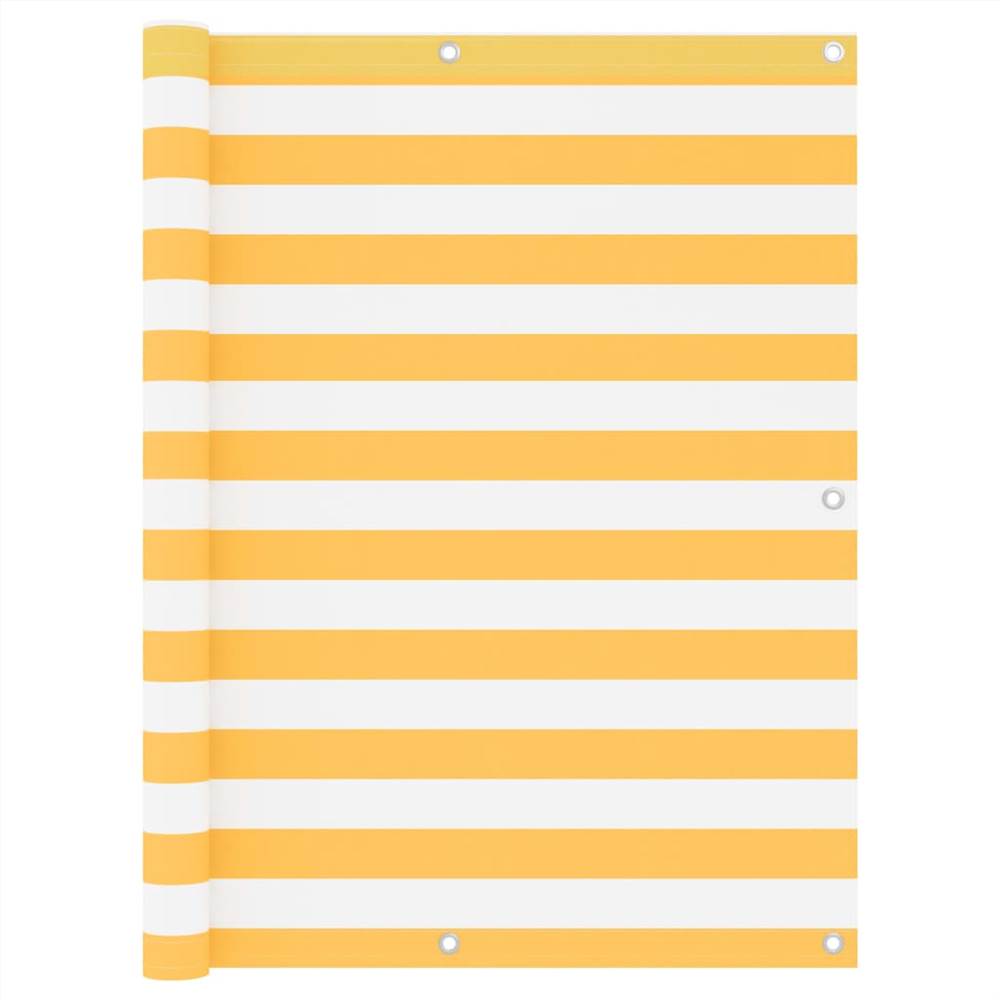 

Balcony Screen White and Yellow 120x600 cm Oxford Fabric