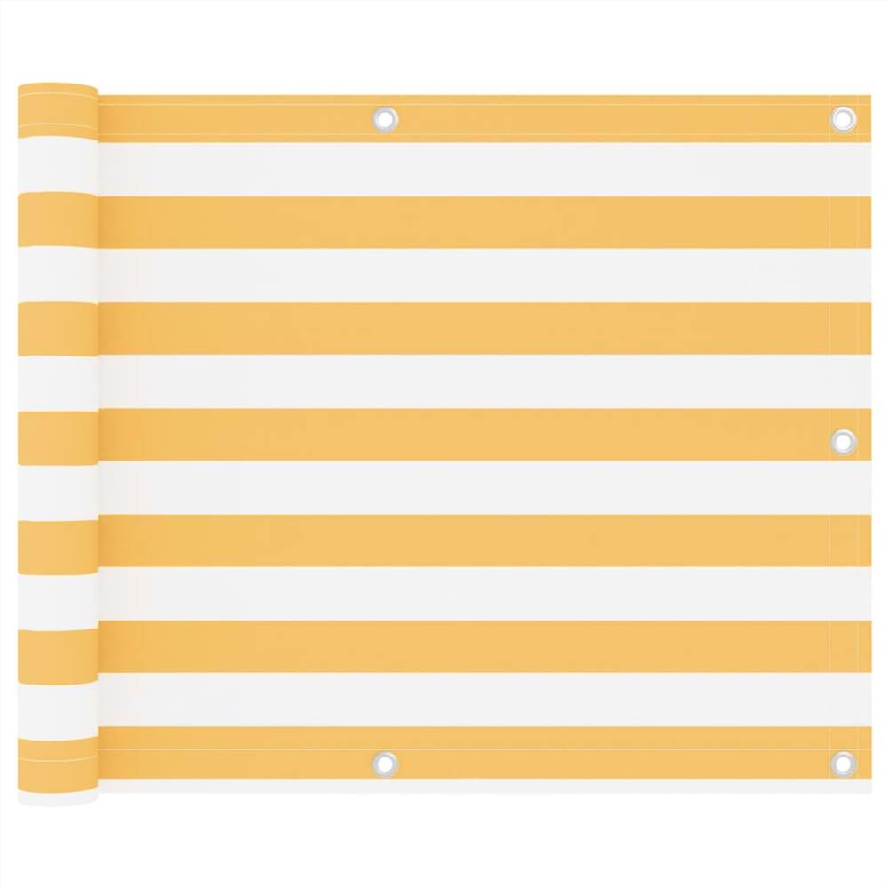 

Balcony Screen White and Yellow 75x600 cm Oxford Fabric