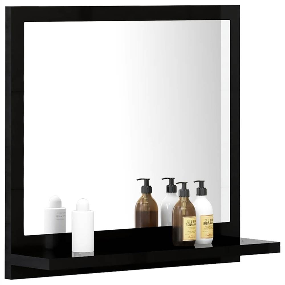 Bathroom Mirror High Gloss Black 40x10.5x37 Cm Chipboard 8 Bathroom Mirror High Gloss Black 40x10.5x37 cm Chipboard