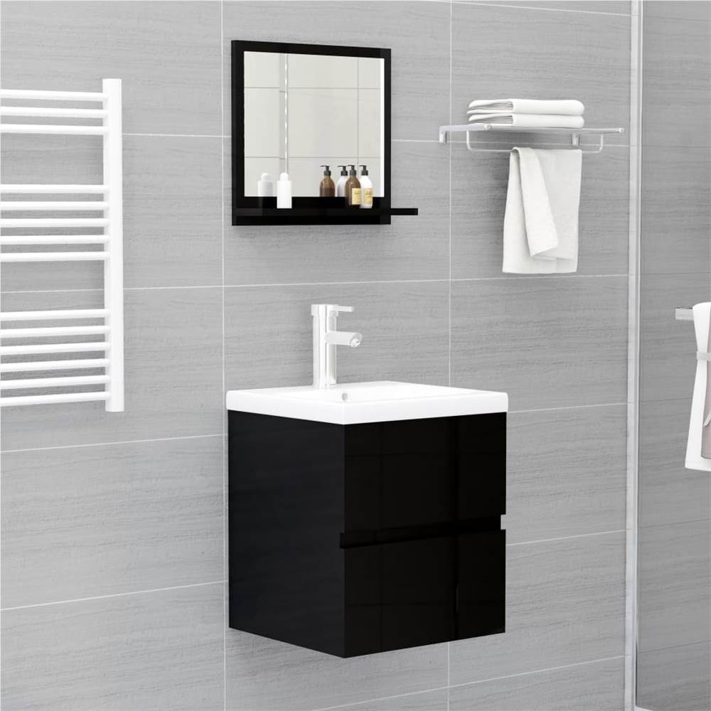 Bathroom Mirror High Gloss Black 40x10.5x37 Cm Chipboard 9 Bathroom Mirror High Gloss Black 40x10.5x37 cm Chipboard