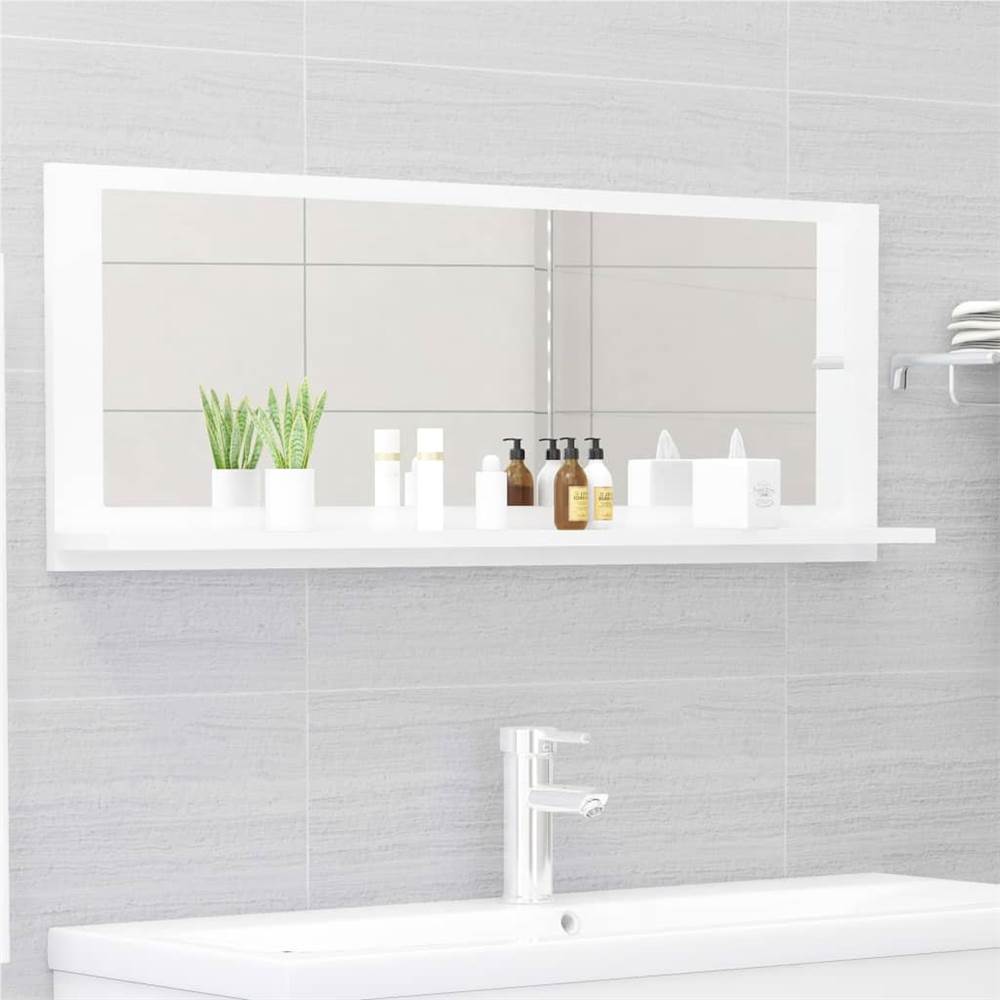 

Bathroom Mirror High Gloss White 100x10.5x37 cm Chipboard