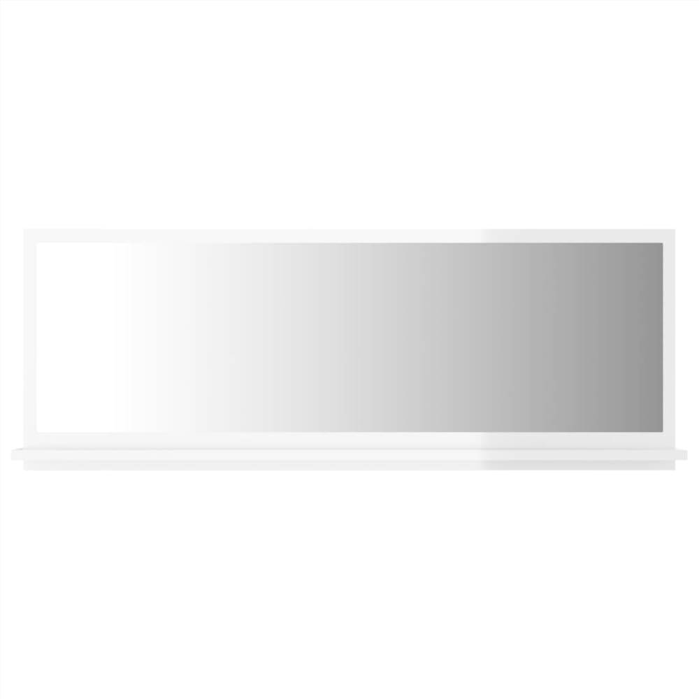 Bathroom Mirror High Gloss White 100x10.5x37 cm Chipboard