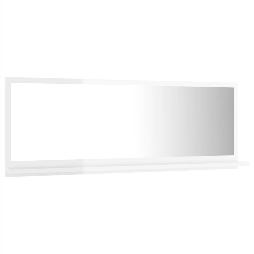 Bathroom Mirror High Gloss White 100x10.5x37 cm Chipboard