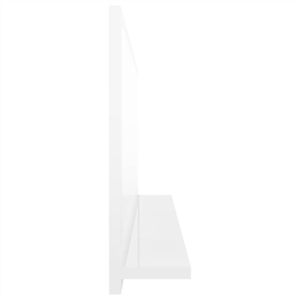 Bathroom Mirror High Gloss White 100x10.5x37 cm Chipboard