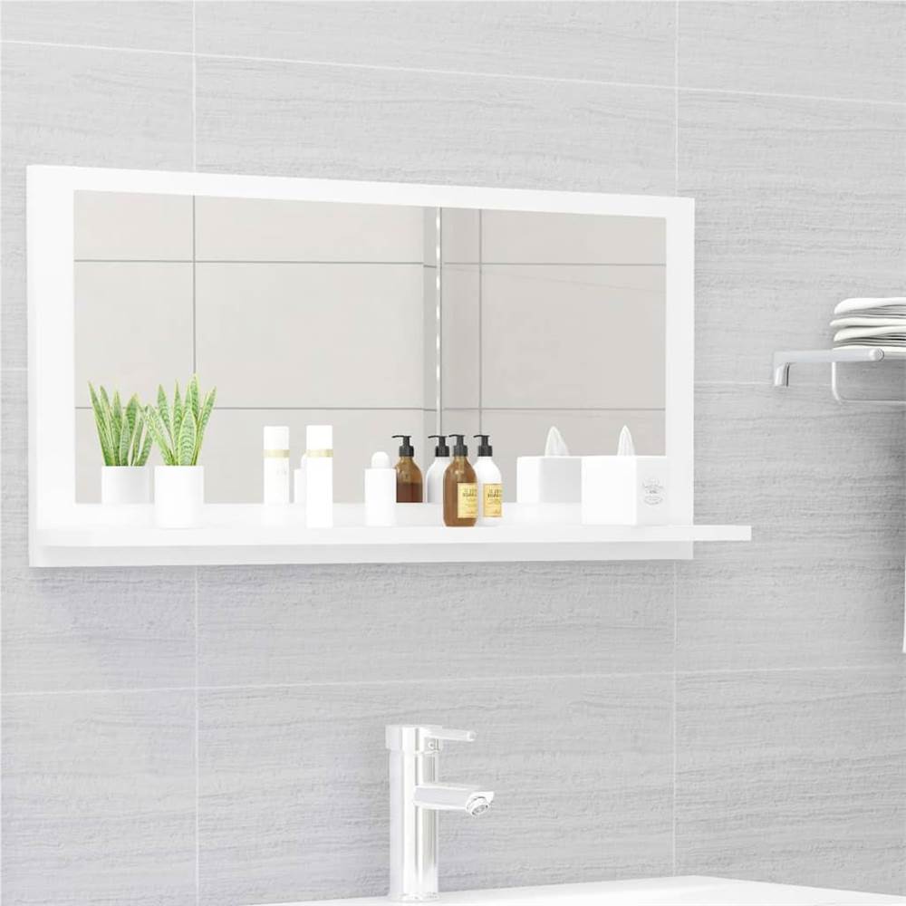 

Bathroom Mirror High Gloss White 80x10.5x37 cm Chipboard