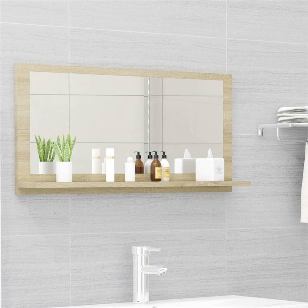 Bathroom Mirror Sonoma Oak 80x10.5x37 cm Chipboard