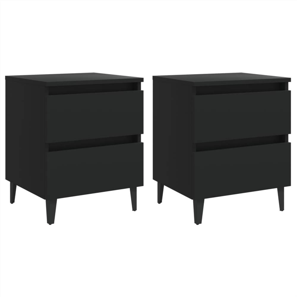 

Bed Cabinets 2 pcs Black 40x35x50 cm Chipboard