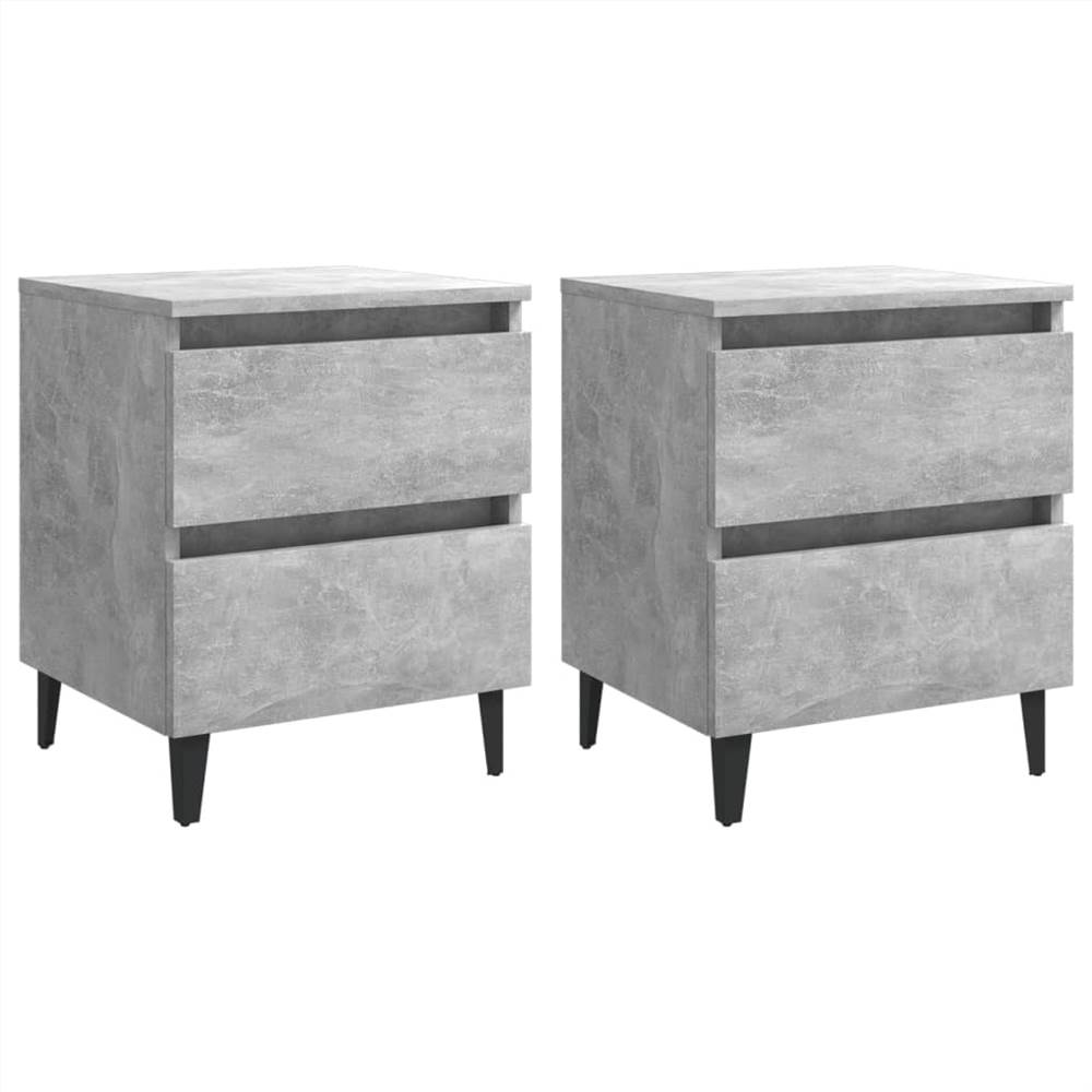 

Bed Cabinets 2 pcs Concrete Grey 40x35x50 cm Chipboard