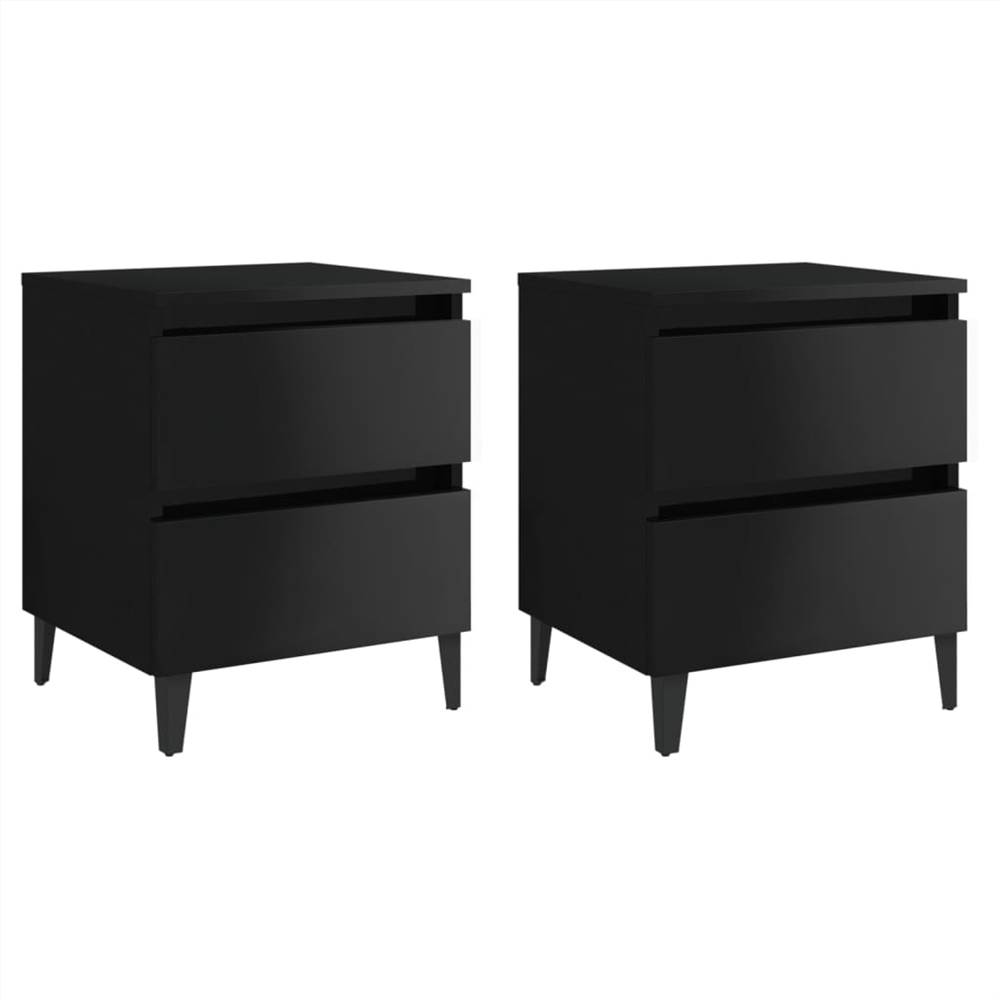 

Bed Cabinets 2 pcs High Gloss Black 40x35x50 cm Chipboard